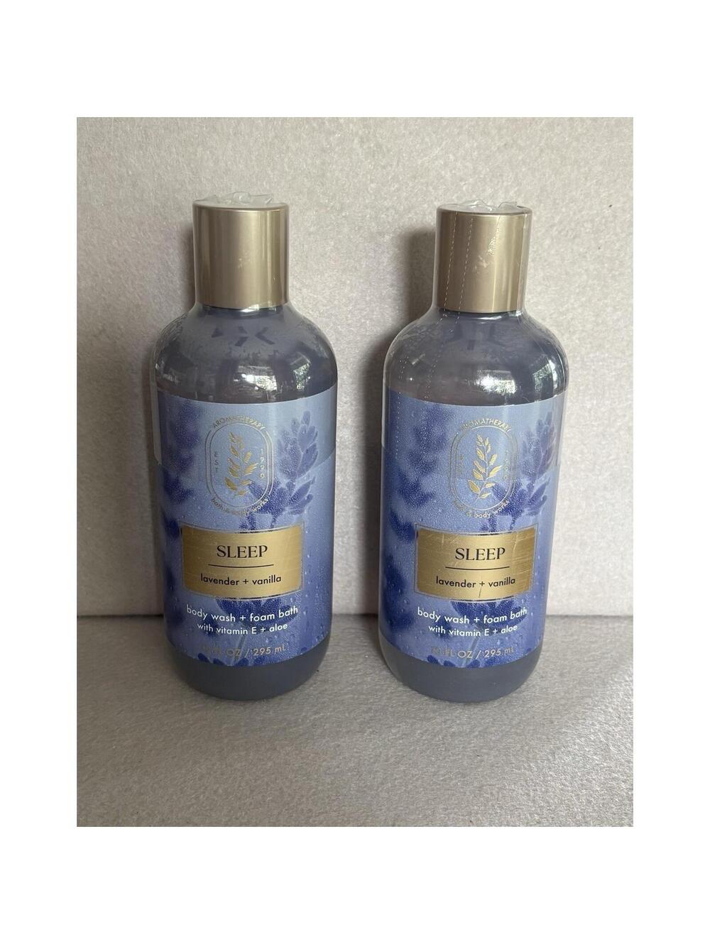 2-Pack NEW Lavender Vanilla SLEEP Body Wash + Foam Bath Bath & Body Works SEALED